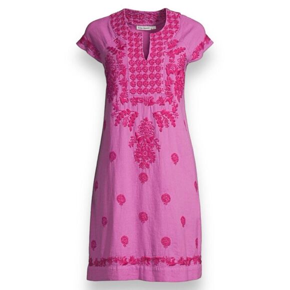 Roller Rabbit Dress Girls 12 Pink Embroidered Floral Faith Cap Sleeve - Picture 10 of 10